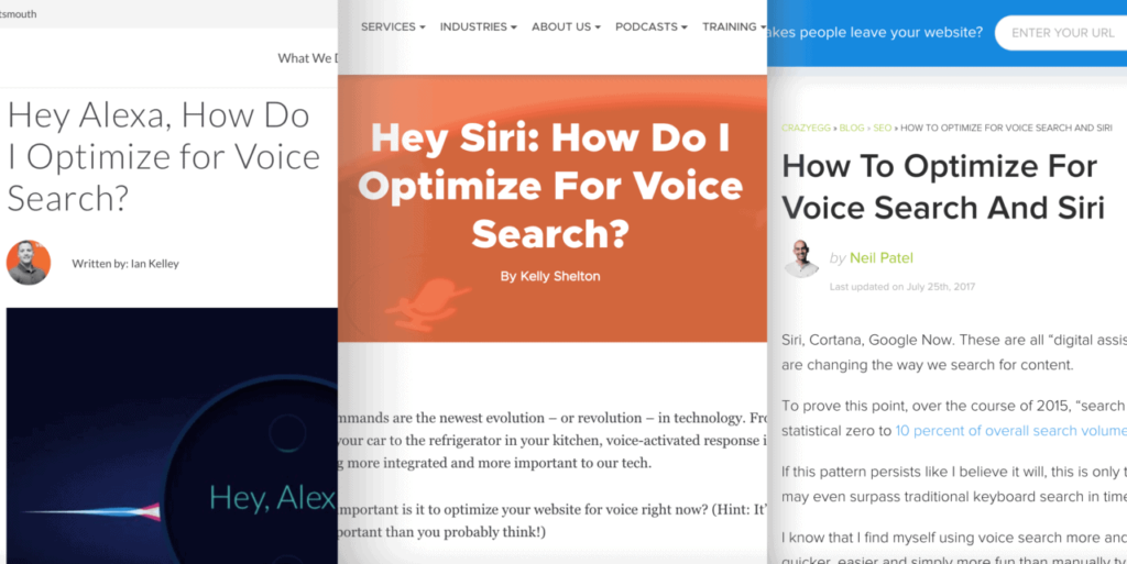 Bloggers writing about voice search